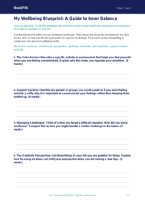 Free Wellbeing Template | Year 5 Greater Depth | BookFlik