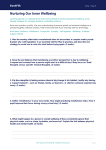 Free Wellbeing Worksheet | Year 5 Greater Depth | BookFlik