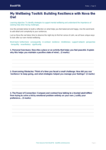 Free Wellbeing Writing Frame | Year 5 Greater Depth | BookFlik