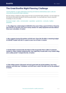 Free Bonfire Night Activity Sheet | Year 5 Greater Depth | BookFlik