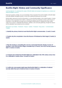 Free Bonfire Night Assessment | Year 5 Greater Depth | BookFlik