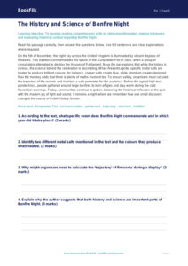 Free Bonfire Night Comprehension | Year 5 Greater Depth | BookFlik