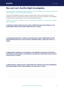 Free Bonfire Night Template | Year 5 Greater Depth | BookFlik