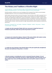 Free Bonfire Night Worksheet | Year 5 Greater Depth | BookFlik