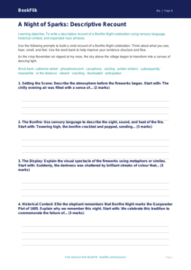 Free Bonfire Night Writing Frame | Year 5 Greater Depth | BookFlik