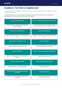Free Buddhism Flashcards | Year 5 Greater Depth | BookFlik