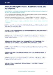 Free Buddhism Quiz | Year 5 Greater Depth | BookFlik