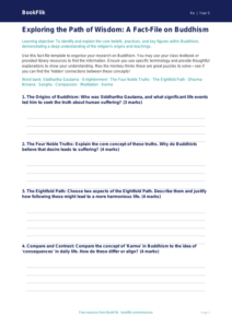 Free Buddhism Template | Year 5 Greater Depth | BookFlik