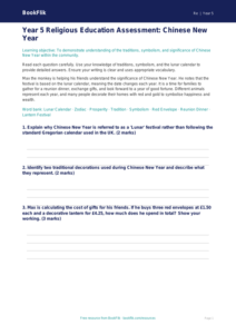 Free Chinese New Year Assessment | Year 5 Greater Depth | BookFlik