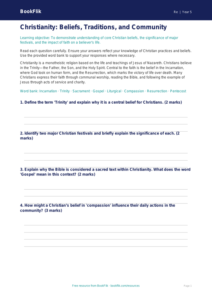 Free Christianity Assessment | Year 5 Greater Depth | BookFlik