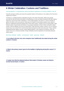 Free Christmas Comprehension | Year 5 Greater Depth | BookFlik