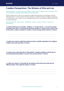 Free Creation Stories Activity Sheet | Year 5 Greater Depth | BookFlik