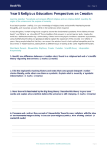 Free Creation Stories Assessment | Year 5 Greater Depth | BookFlik