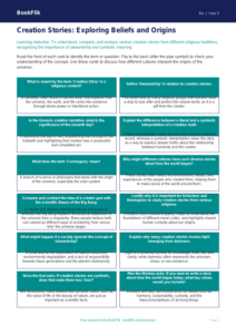 Free Creation Stories Flashcards | Year 5 Greater Depth | BookFlik