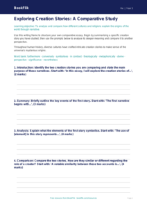 Free Creation Stories Writing Frame | Year 5 Greater Depth | BookFlik