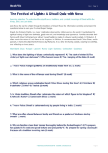 Free Diwali Quiz | Year 5 Greater Depth | BookFlik