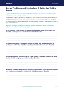 Free Easter Writing Frame | Year 5 Greater Depth | BookFlik