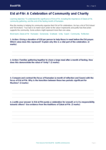 Free Eid Activity Sheet | Year 5 Greater Depth | BookFlik
