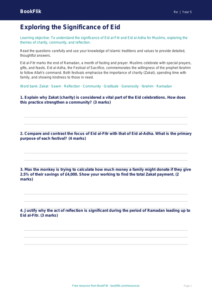 Free Eid Worksheet | Year 5 Greater Depth | BookFlik