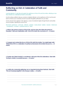Free Eid Writing Frame | Year 5 Greater Depth | BookFlik