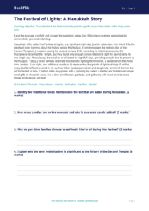 Free Hanukkah Comprehension | Year 5 Greater Depth | BookFlik