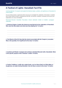 Free Hanukkah Template | Year 5 Greater Depth | BookFlik