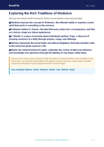 Free Hinduism Poster | Year 5 Greater Depth | BookFlik