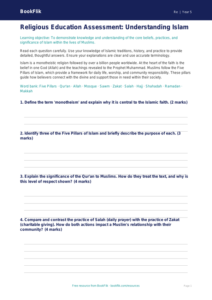 Free Islam Assessment | Year 5 Greater Depth | BookFlik