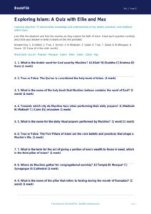 Free Islam Quiz | Year 5 Greater Depth | BookFlik