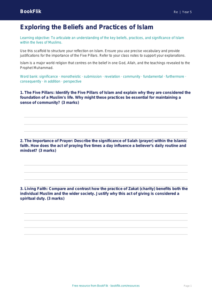 Free Islam Writing Frame | Year 5 Greater Depth | BookFlik