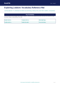 Free Judaism Word Mat | Year 5 Greater Depth | BookFlik