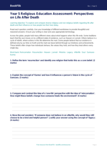 Free Life After Death Assessment | Year 5 Greater Depth | BookFlik