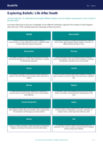 Free Life After Death Flashcards | Year 5 Greater Depth | BookFlik
