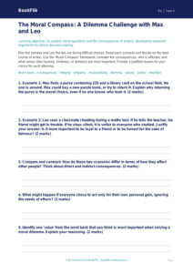 Free Moral Questions Activity Sheet | Year 5 Greater Depth | BookFlik