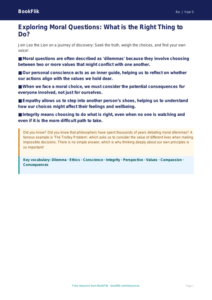 Free Moral Questions Poster | Year 5 Greater Depth | BookFlik