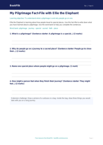 Free Pilgrimage Template | Year 4 Supported | BookFlik