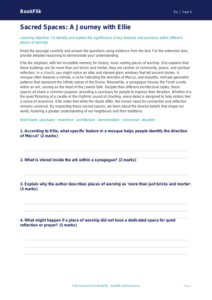 Free Places Of Worship Comprehension | Year 5 Greater Depth | BookFlik