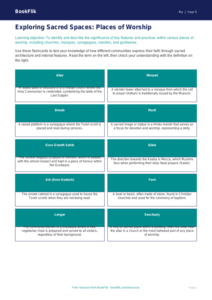 Free Places Of Worship Flashcards | Year 5 Greater Depth | BookFlik