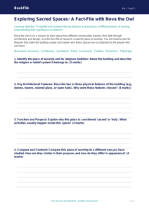 Free Places Of Worship Template | Year 5 Greater Depth | BookFlik