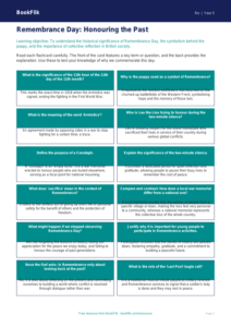 Free Remembrance Day Flashcards | Year 5 Greater Depth | BookFlik