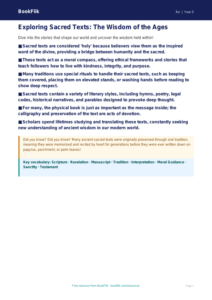 Free Sacred Texts Poster | Year 5 Greater Depth | BookFlik