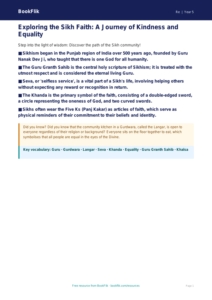 Free Sikhism Poster | Year 5 Greater Depth | BookFlik