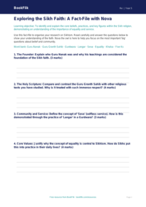 Free Sikhism Template | Year 5 Greater Depth | BookFlik