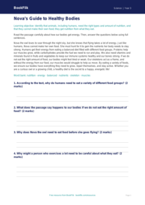 Free Animals Including Humans Comprehension | Year 3 Core | BookFlik