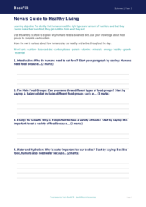 Free Animals Including Humans Writing Frame | Year 3 Core | BookFlik