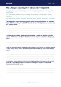 Free Animals Including Humans Worksheet | Year 5 Greater Depth | BookFlik