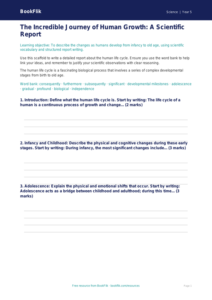 Free Animals Including Humans Writing Frame | Year 5 Greater Depth | BookFlik