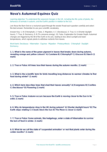 Free Autumn Science Quiz | Year 5 Greater Depth | BookFlik