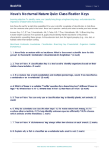 Free Classification Keys Quiz | Year 5 Greater Depth | BookFlik