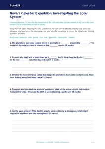 Free Earth And Space Activity Sheet | Year 5 Greater Depth | BookFlik
